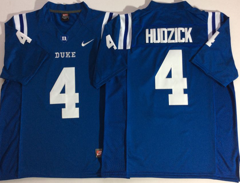 Men Duke Blue Devils 4 Hudzick Blue Nike NCAA Jerseys